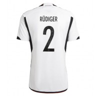 Camisa de Futebol Alemanha Antonio Rudiger #2 Equipamento Principal Mundo 2022 Manga Curta